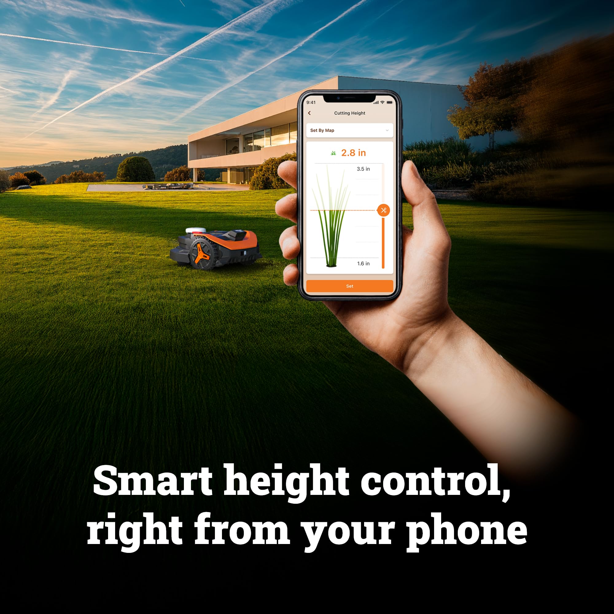 WORX Landroid Vision Cloud Robot Lawn Mower, No Perimeter Wire Robot Mower for 1/4 Acre, AI Obstacle Avoidance and RTK Cloud Navigation, 30% Slope, Auto Mapping, App Control, WR310