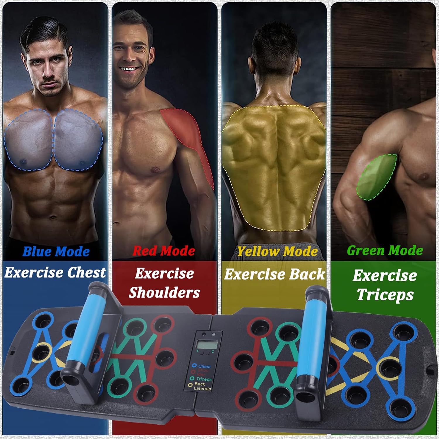 Upgraded push up board for men,Portable Foldable Multi-Function 30 in 1 perfect push-up board,Push Up Bar with Automatic Count and Resistance Bands,Push up Handles for Floor Home Gym chest Workout