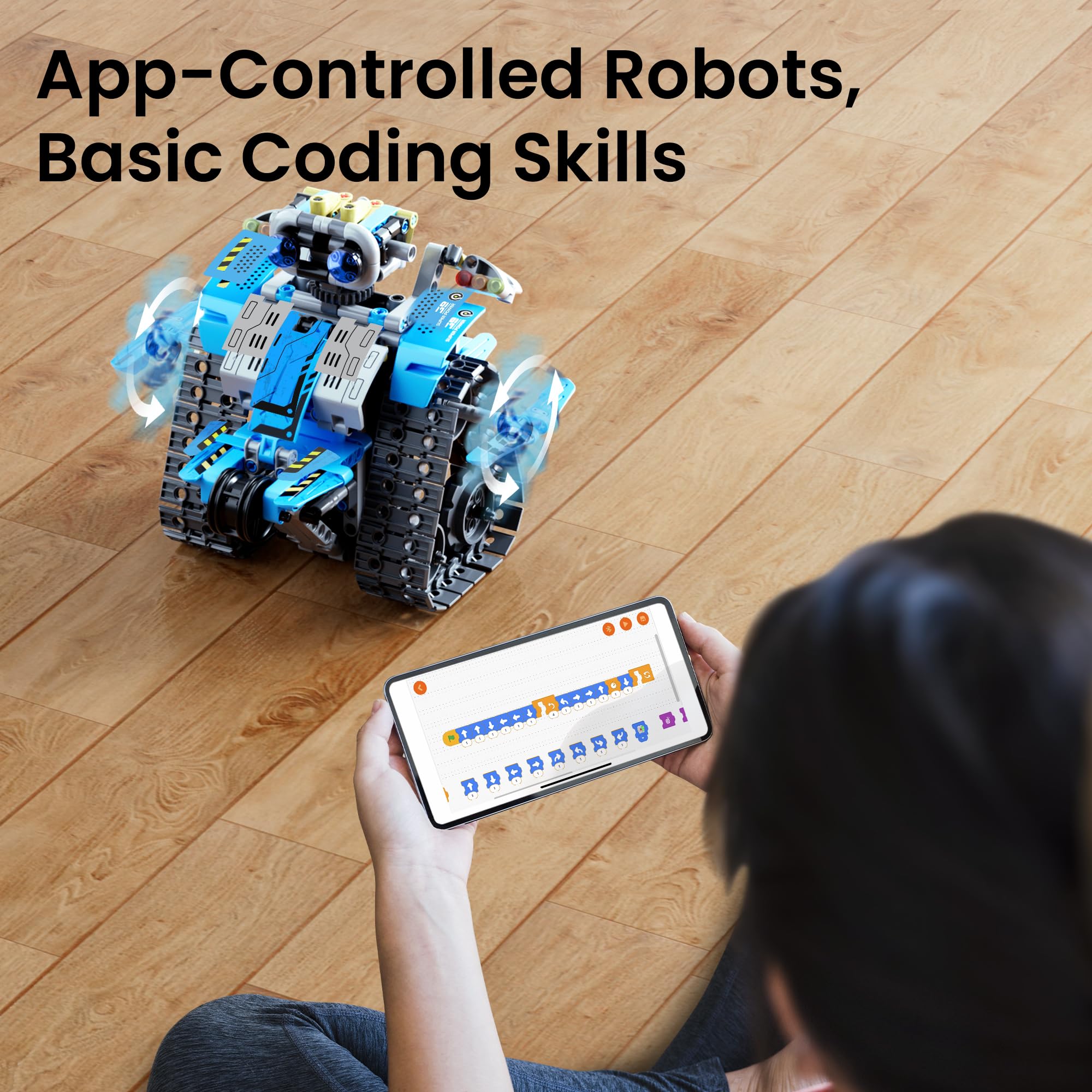 Sillbird Robot Building Kit with Remote Control STEM Gifts for Boys Age 8-13, Coding Robotic Toys for Kids Birthday, Buildable 5in1 Models with 488 Pieces