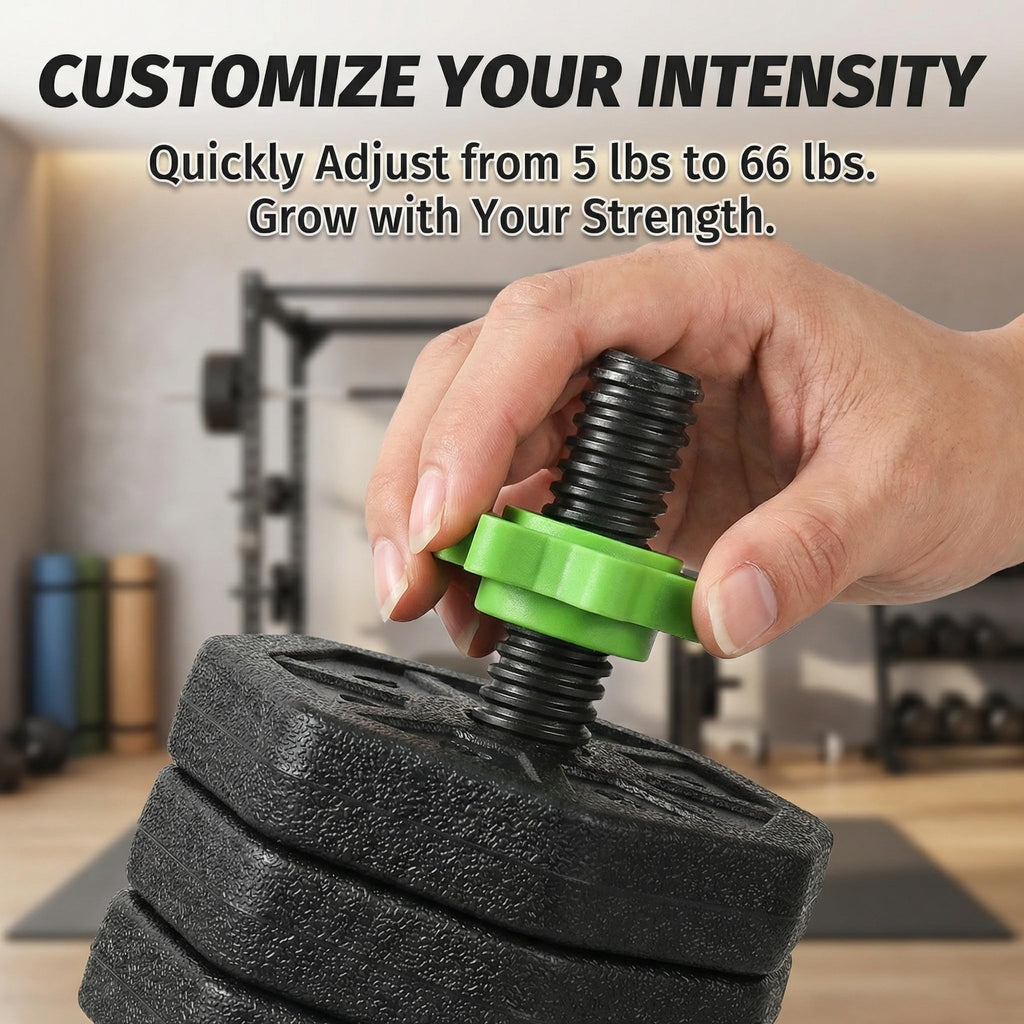 Adjustable Weight Set 66/88 Lbs, 4-in-1 Dumbbell Set and Barbell Weight Set for Home Gym, Converts to Kettlebell & Push-Up Stand, Free Weights Dumbbells Set for Men & Women Full Body Workout