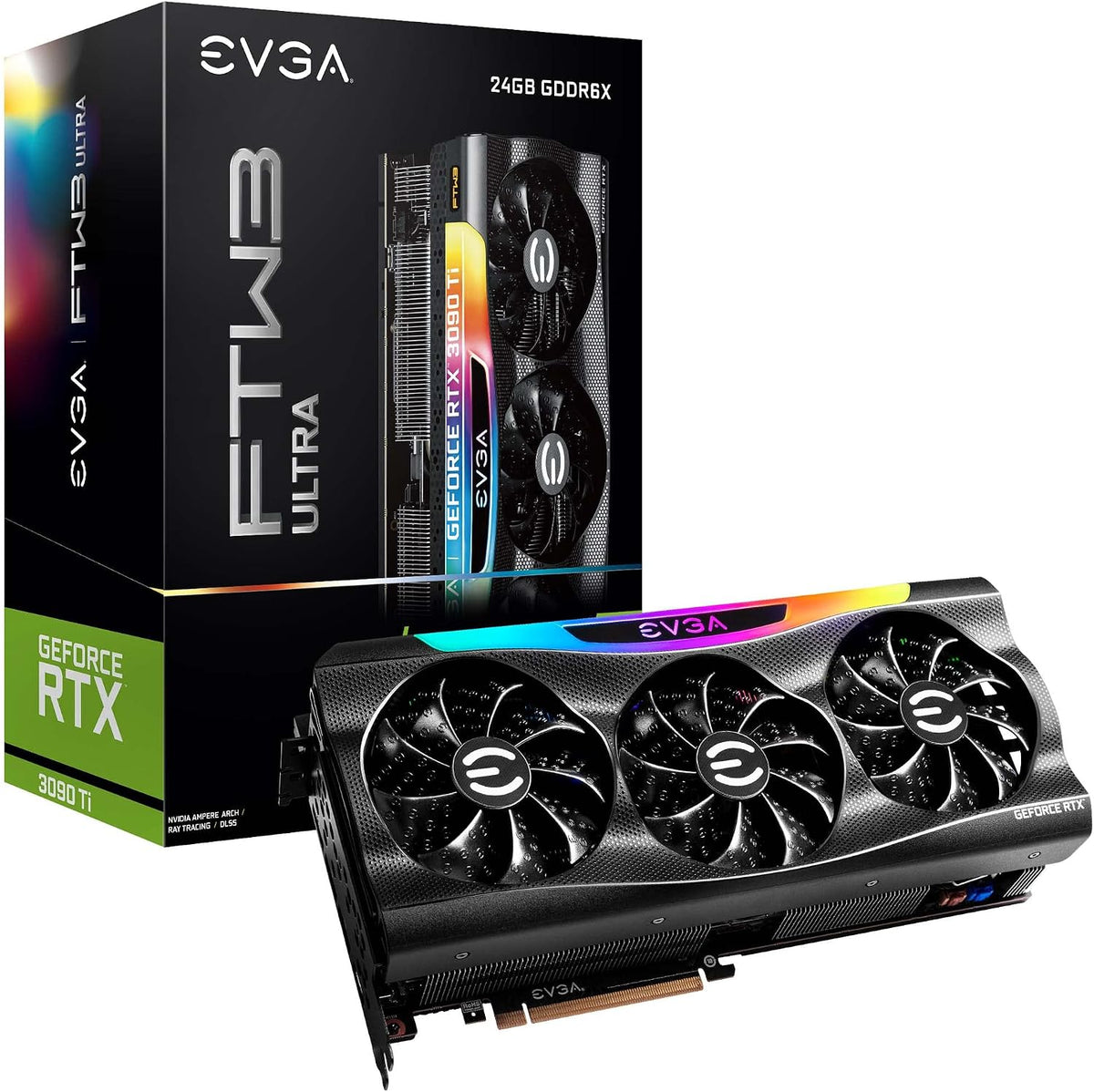 EVGA GeForce RTX 3090 Ti FTW3 Ultra Gaming, 24G-P5-4985-KR, 24GB GDDR6X, iCX3, ARGB LED, Backplate, Free eLeash (Renewed)
