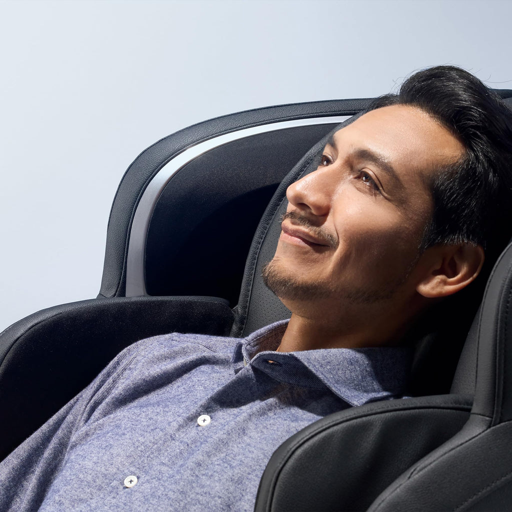FUJIIRYOKI Cyber Relax Ai 5D Massage Chair - Advanced Massage Technology, Relaxing, Therapeutic, Home & Office, Stainless Steel Base, Polyurethane Foam, Accommodates 6'4" (Onyx)