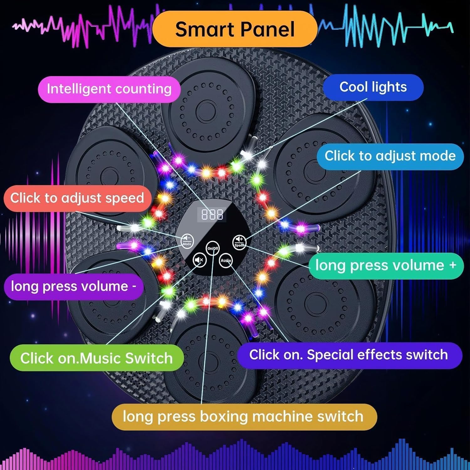Smart Music Boxing Machine with Gloves, Fun Boxing Game Gift for Kids and Adults