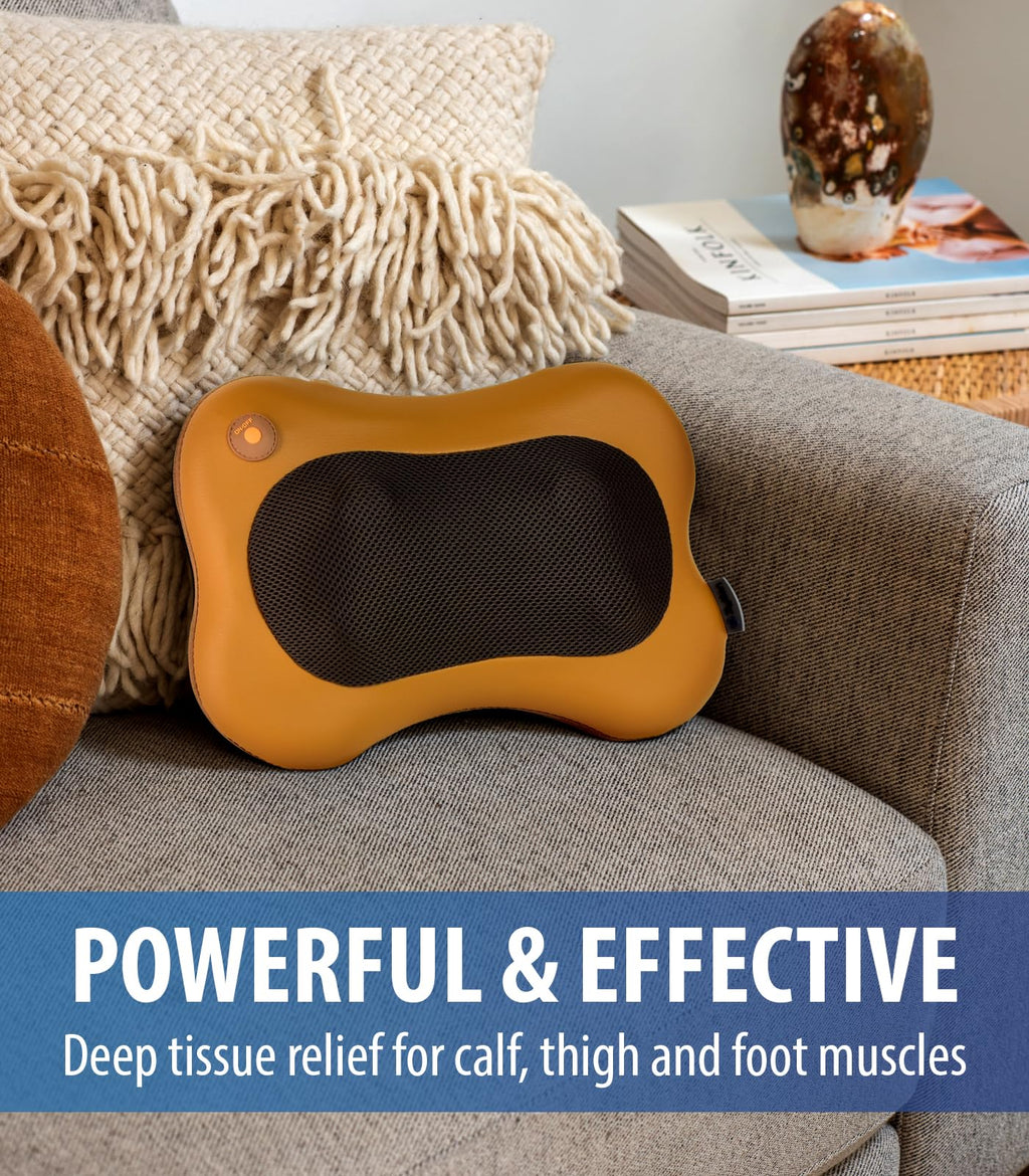Zyllion Shiatsu Back and Neck Massager with Heat - 3D Electric Kneading Deep Tissue Massage Pillow for Muscle Pain Relief, Black, ZMA-13