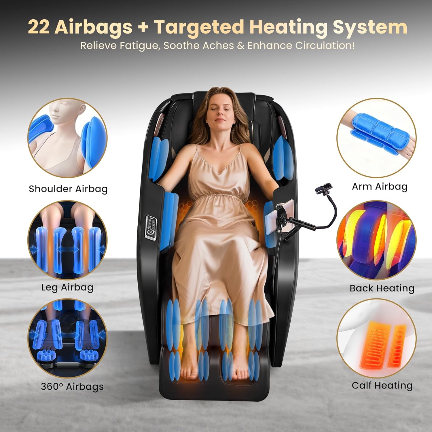 4D Massage Chair Full Body, 55" SL-Track Shiatsu Massage Zero Gravity Recliner Chair W/ Waist & Calves Heat, 18 Modes, 35 Airbags, Body Scan, Calfrest Extension, Foot Rollers, AI & APP Gift for Family