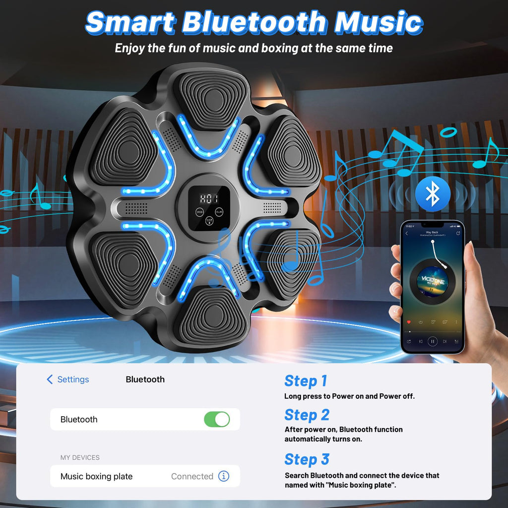 TGLLM Music Boxing Machine, Interactive Punching Trainer with Boxing Gloves, Large Size Wall Mounted Electronic Boxing Target for Adult Kids, 9 Modes & 9 Speeds