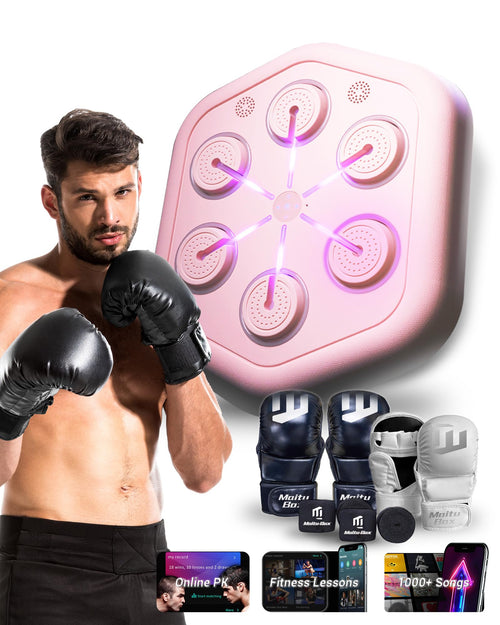 2026 Upgraded Music Boxing Machine M5, Smart Wall-Mount Punching Bag with 24H Standby, 4000+ Music, 160 Synced LED Lights, APP Control, Stereo Sound, Wall-Mount Punching Bag for Home Gym