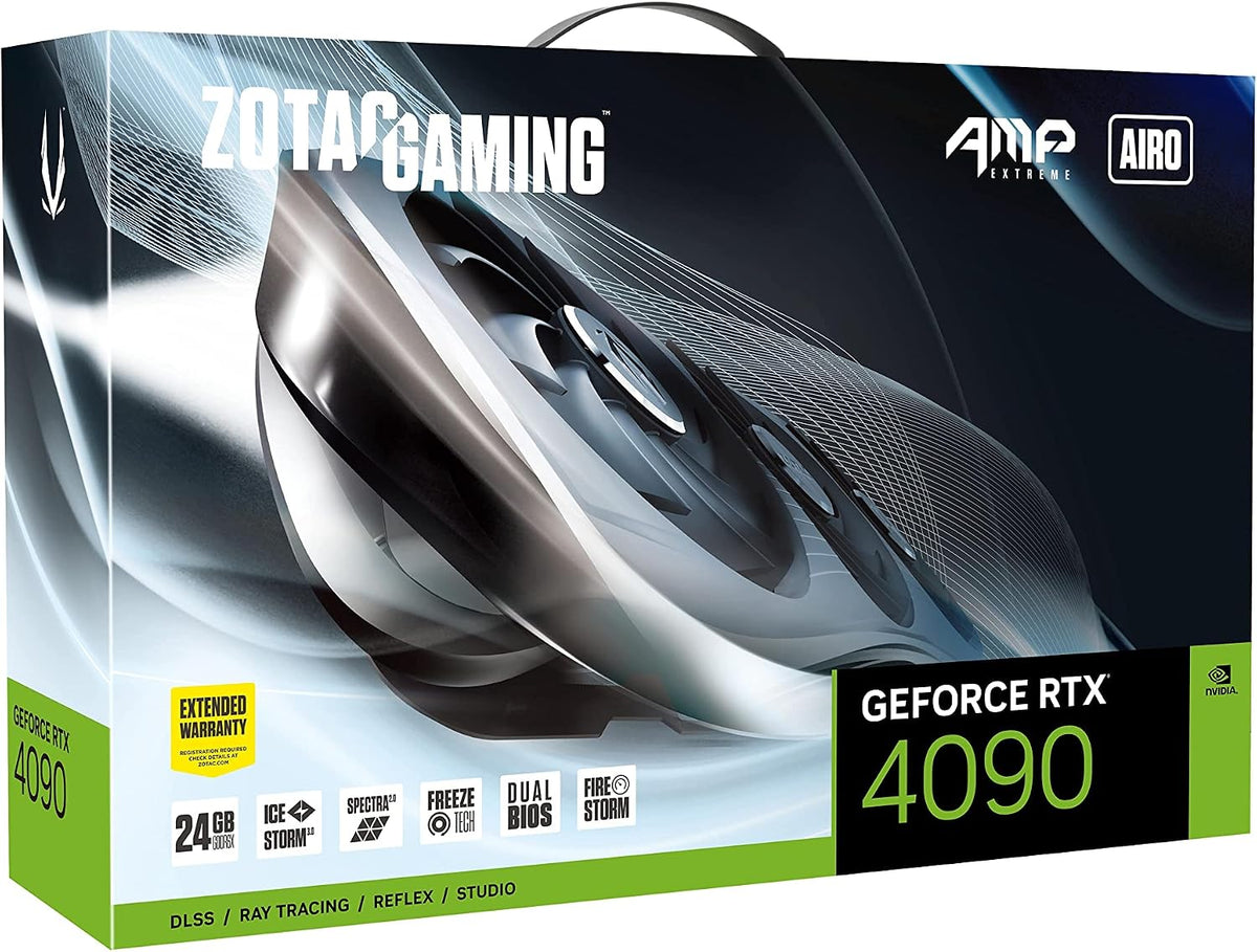 ZOTAC Gaming GeForce RTX 4090 AMP Extreme AIRO 24GB GDDR6X 384-bit 21 Gbps PCIE 4.0 Gaming Graphics Card, IceStorm 3.0 Advanced Cooling, Spectra 2.0 RGB Lighting, ZT-D40900B-10P