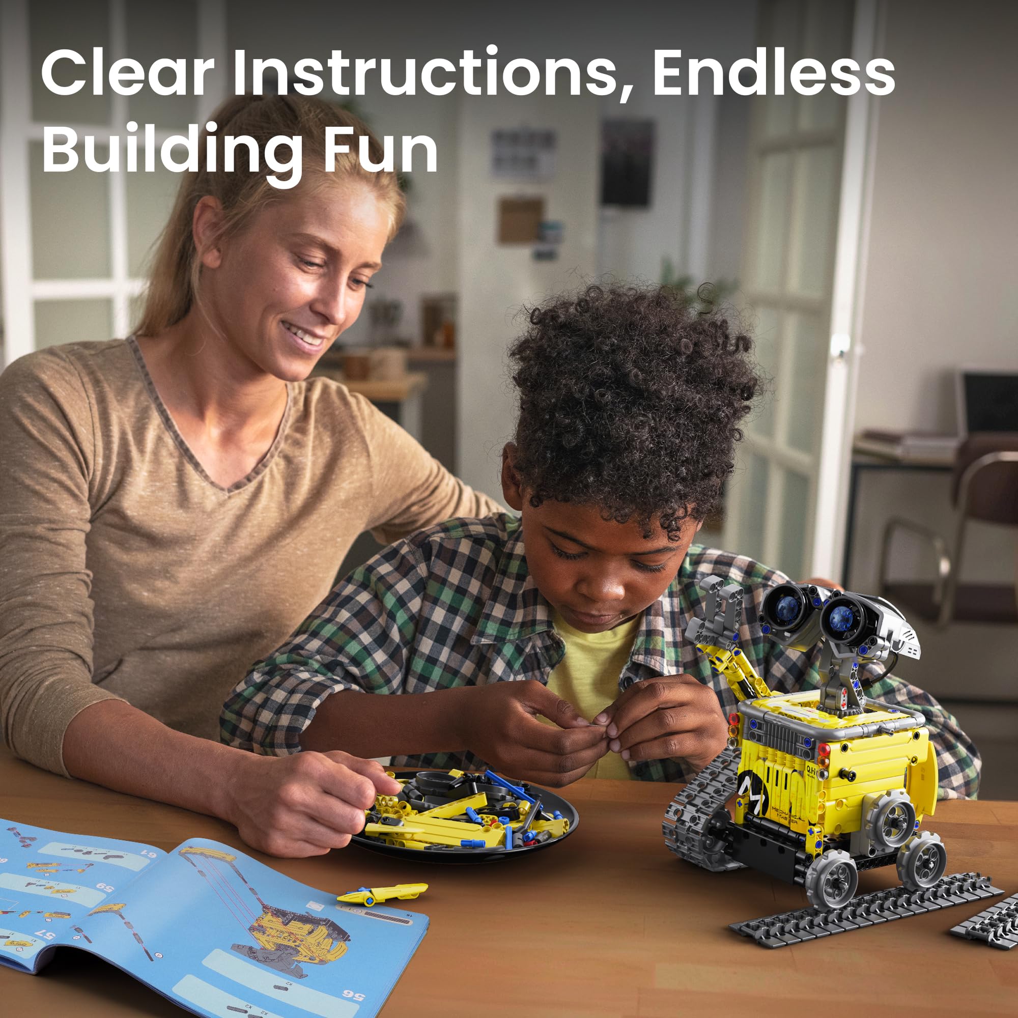Sillbird Robot Building Kit with Remote Control STEM Gifts for Boys Age 8-13, Coding Robotic Toys for Kids Birthday, Buildable 5in1 Models with 488 Pieces