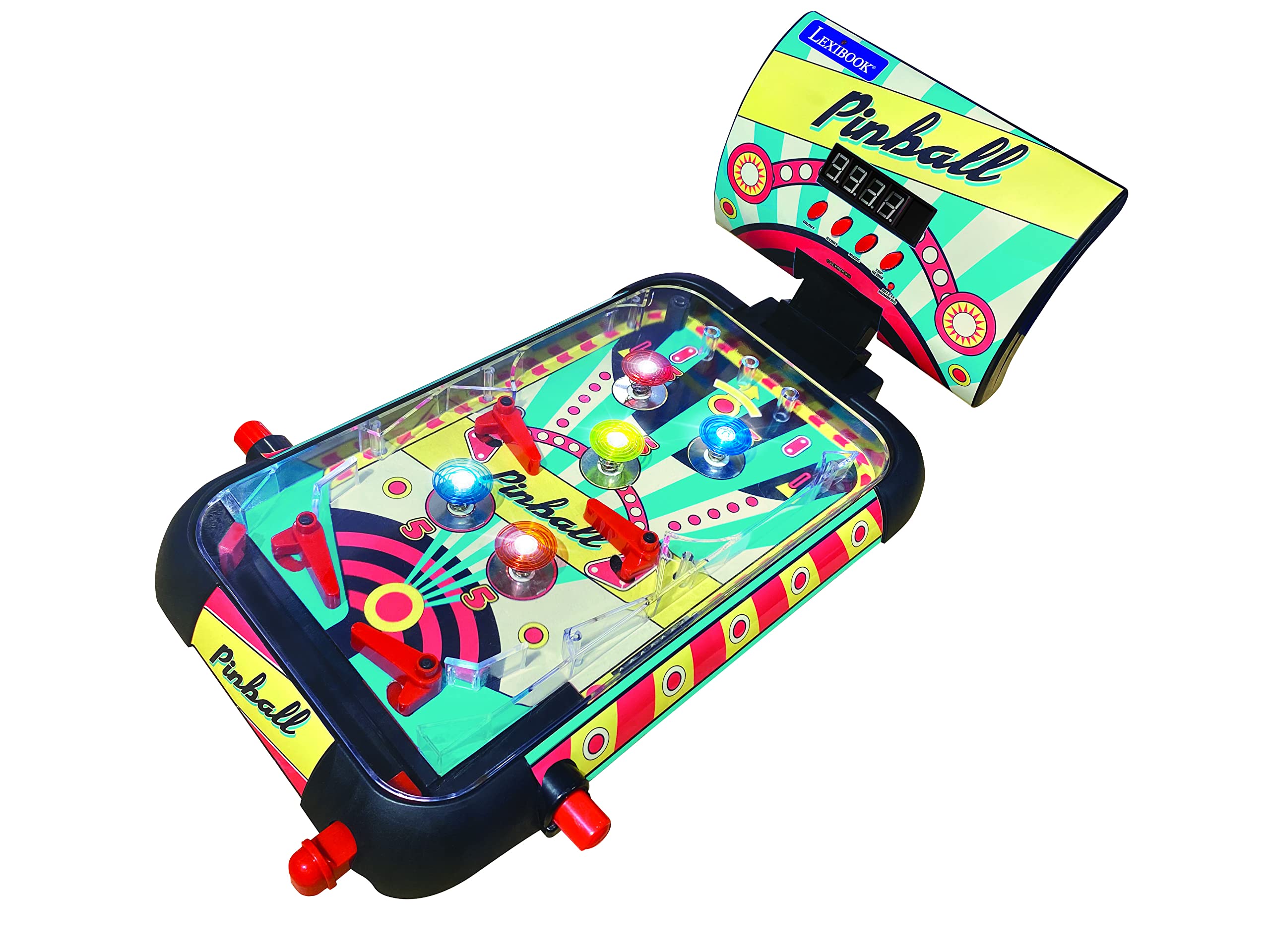 LEXiBOOK Marvel Spider-Man, Table Electronic Pinball, Action and Reflex Game for Children and familiy, LCD Screen, Light and Sound Effects, Blue/red, JG610SP