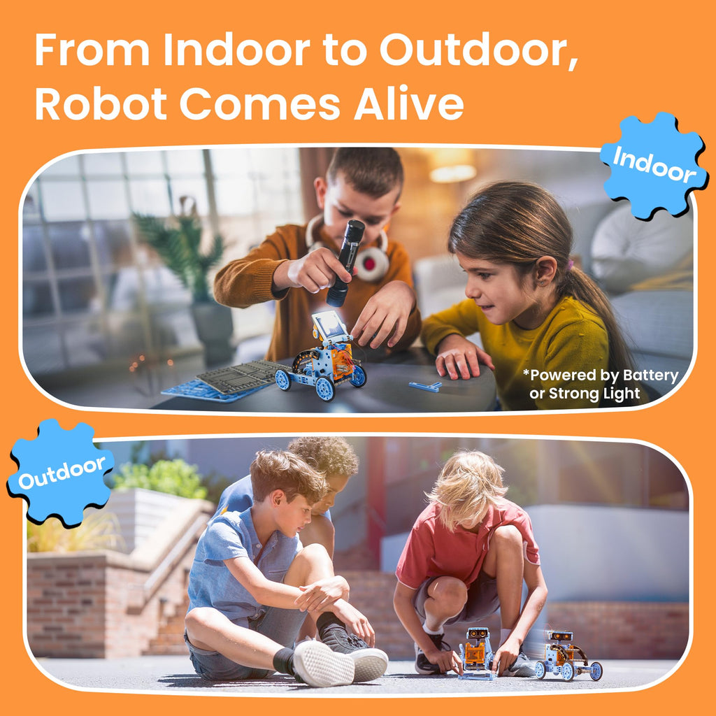 Sillbird 12-in-1 Solar Robot Building Kit STEM Gift for Boys Aged 8-13, DIY Science Educational Robotic Toys for Kids Teens Birthday, Powered by the Sun with 190 Pieces