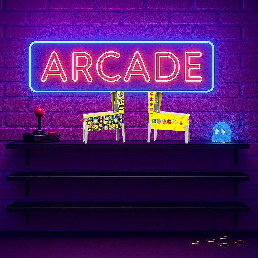 Pac-Man: Mini Arcade Pinball - Deluxe Collector Series, Lights & Sounds, Classic Tabletop Game, Skill Shot Challenges, Licensed Toy, Adults & Kids 3+