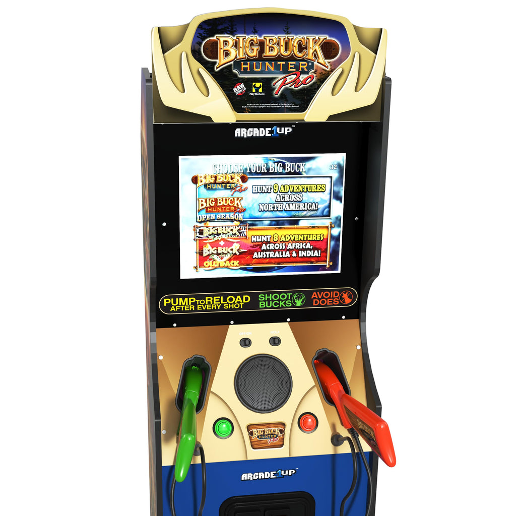 Arcade1Up Big Buck Hunter Pro Deluxe Arcade Machine for Home, 5-Foot-Tall Stand-up Cabinet, 4 Classic Games, and 17-inch Screen