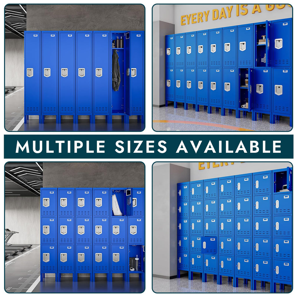 BUTISOW Metal Lockers - 66" Height Steel Lockers for Employees with 5 Door Storage Locker with Card Slot for Employees Gym School Home Office Garage - Assembly Required