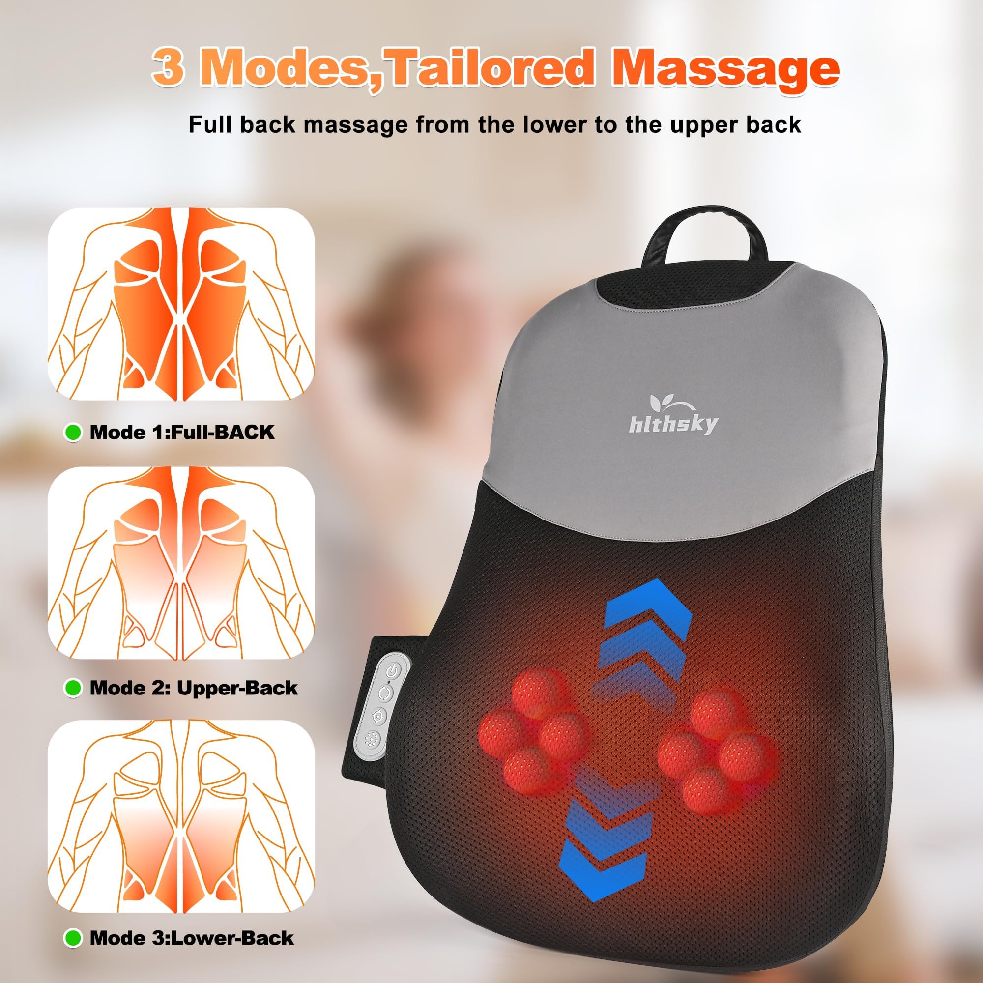 Shiatsu Neck and Shoulder Massager with Heat, Back Massager for Pain Relief Deep Tissue, 3D Kneading Massager for Chair Home Office Car, Gifts for Mom, Dad, Women (Black)