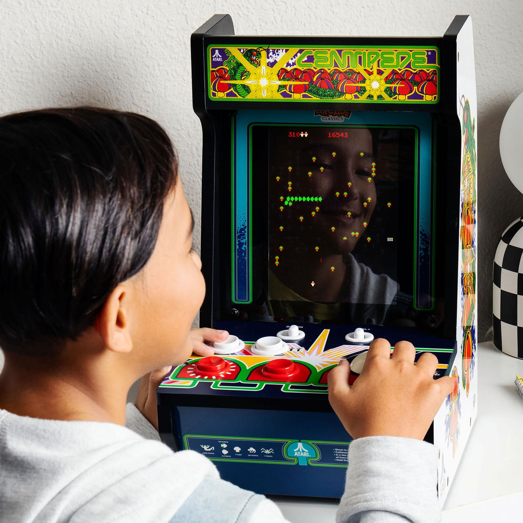 Arcade Classics - Atari Asteroids Counter Series Game Machine, 5 Games, 8" Liquid Crystal Screen - Mini Cabinet, Portable Gaming, Retro, Countertop Console, Basement Decoration, Man Cave
