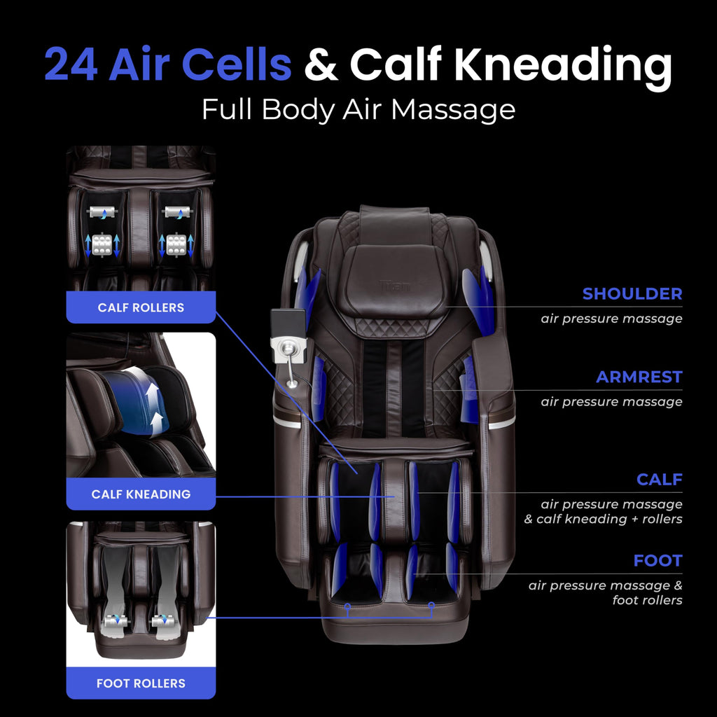 Osaki 2026 4D Ion l Full Body Massage Chair l 4D Massage Mechanism l Voice Control l 24 Auto Massages l SL-Track l Zero Gravity l Touchscreen Controller l Bluetooth Speaker (Brown)