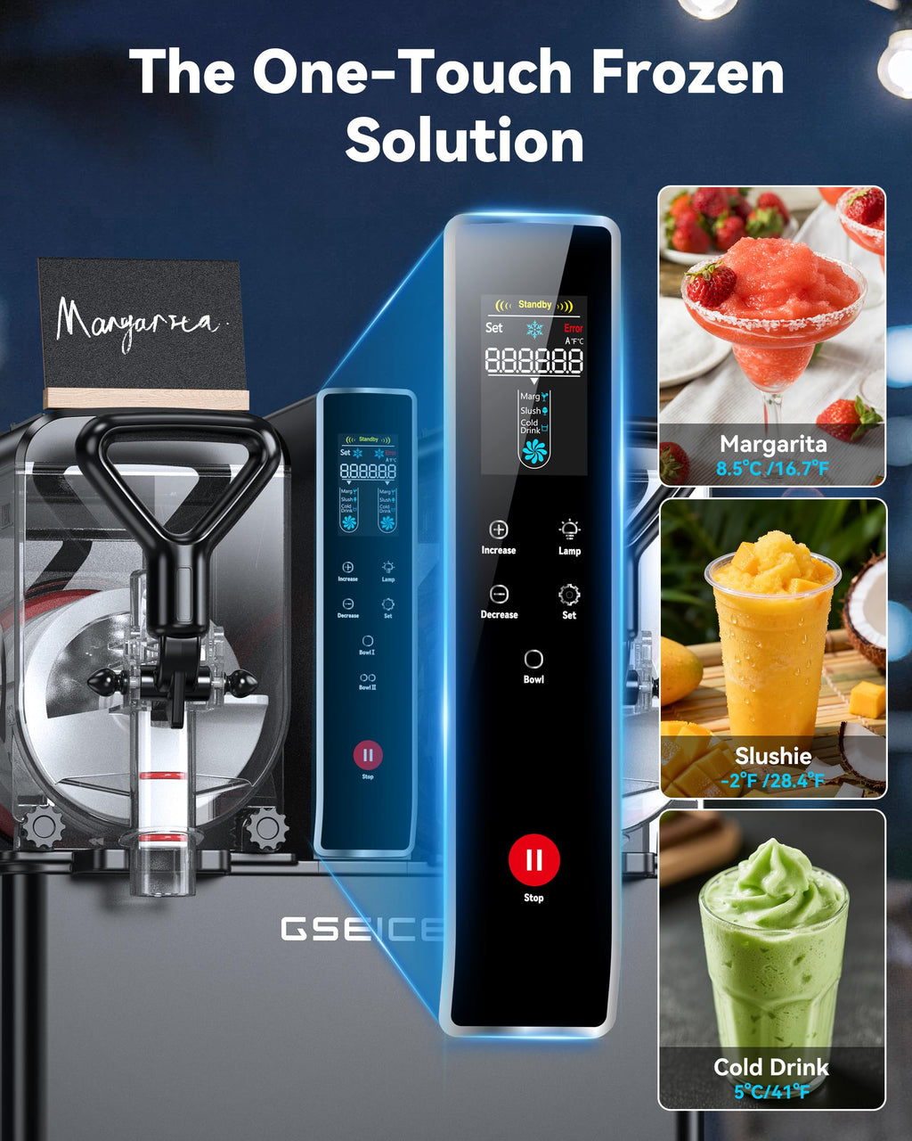 8L/2.1Gal Slushie Machine for Commercial & Home Use, Frozen Drink Maker for Slushy,Margaritas,Frappés,Milkshake and More