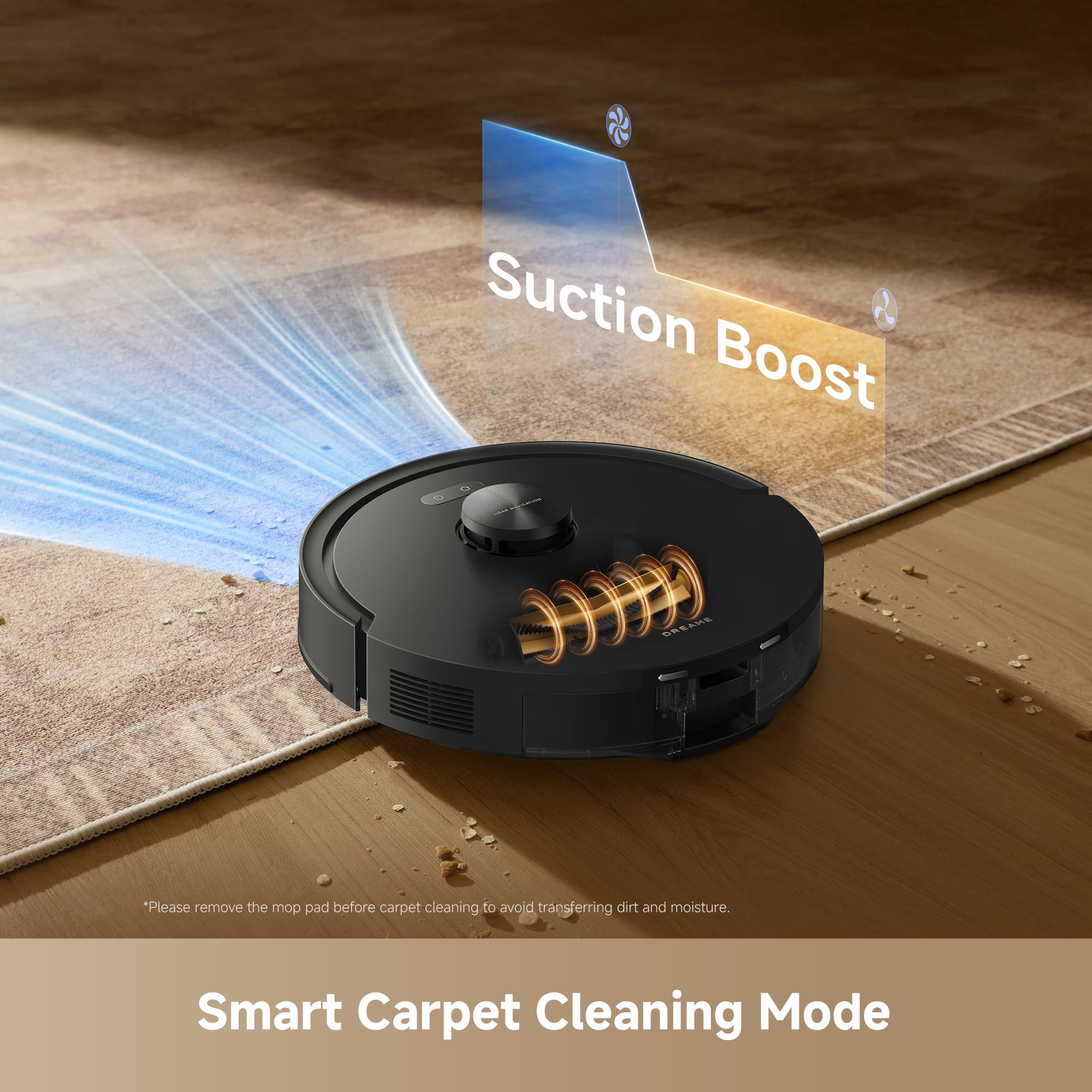 DREAME D20 Air Plus Robot Vac and Mop Combo with 20,000Pa Suction, Anti-Tangling Tech, Auto-Emptying Dock, Deep Carpet Cleaning and Smart Navigation White