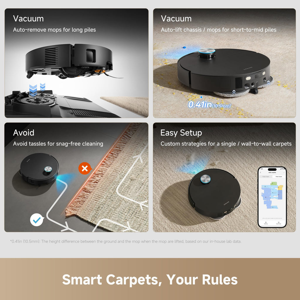 DREAME X60 Max Ultra Complete Robot Vacuum and Mop, Ultra-Thin Design, 35,000Pa Suction, Self Emptying&Refilling, Mop Self-Cleaning, 280+ Obstacle Avoidance, White