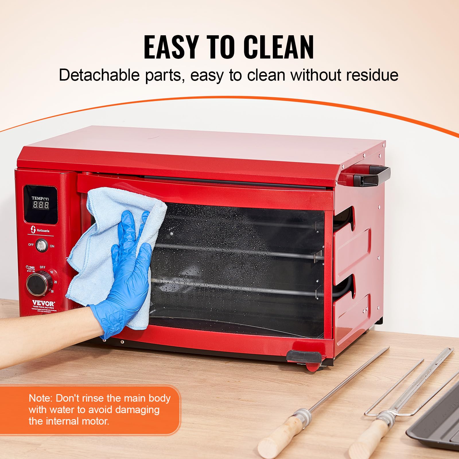 VEVOR Shawarma Grill Machine, Chicken Shawarma Cooker Machine Countertop, Electric Stainless Steel Broiler Gyro Rotisserie Oven Doner Kebab Machine, for Home Restaurant Kitchen Parties