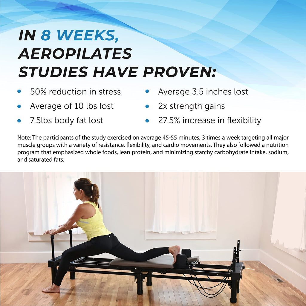 AeroPilates Reformer 651 with Free-Form Cardio Rebounder - Pilates Reformer Workout Machine for Home Gym - Up to 300 lbs Weight Capacity