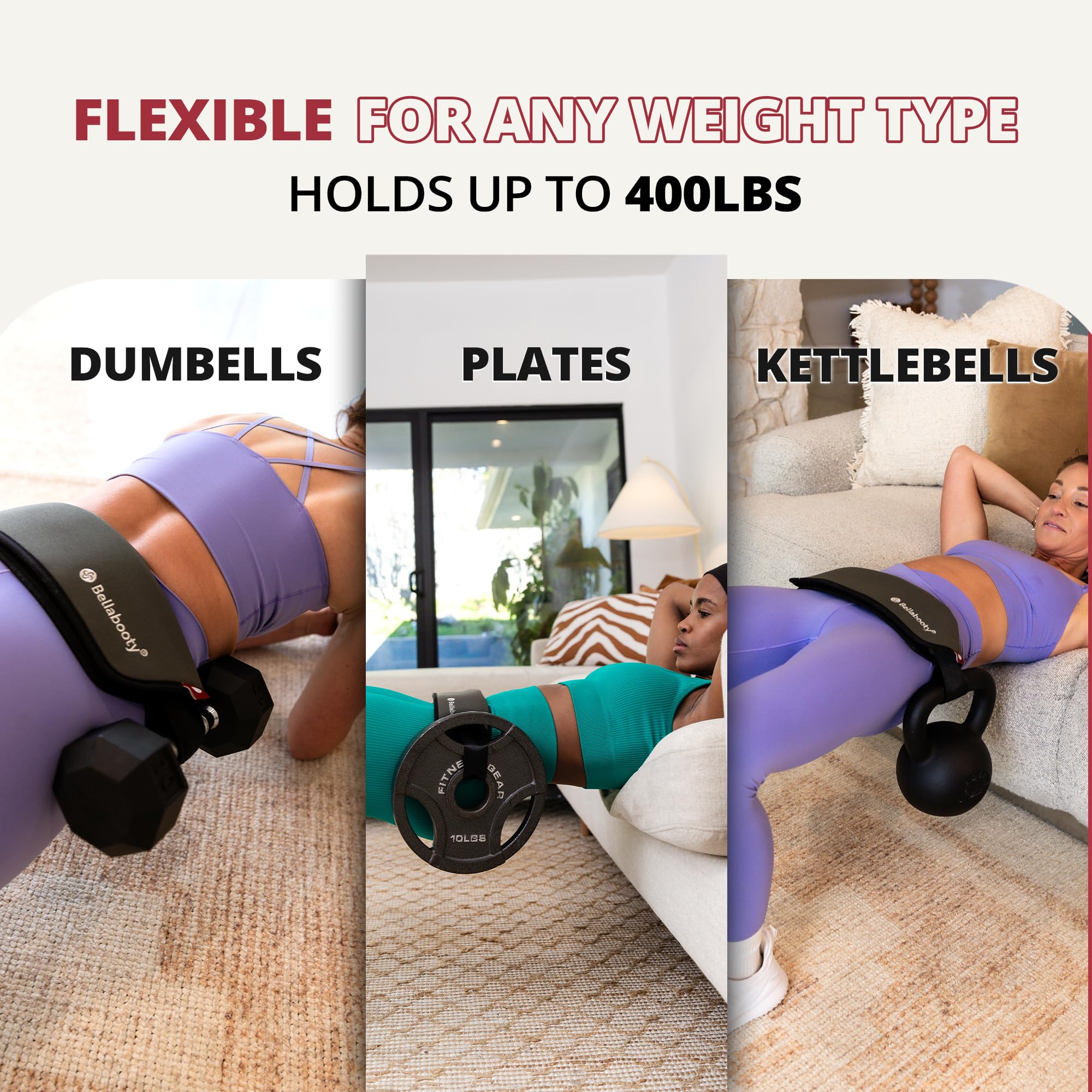 Bellabooty Premium Hip Thrust Belt - Adjustable Exercise Belt for Glutes & Squats, Hip Thrust Pad for Comfort, Versatile Gym Equipment for Home - Weightlifting Belt Support for Women