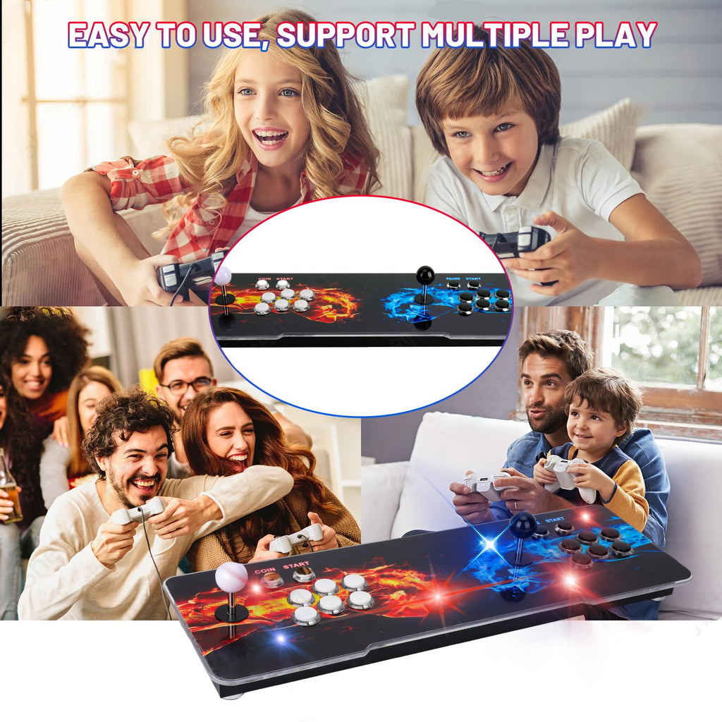 【 35000 Games in 1 】 70S Pandoras Box Arcade Game Console Retro Game Machine for Home PC & TV, 2-4 Players, 1280X720, Support 3D , Search/Hide/Save/Load/Pause , Favorite List,Double Stick