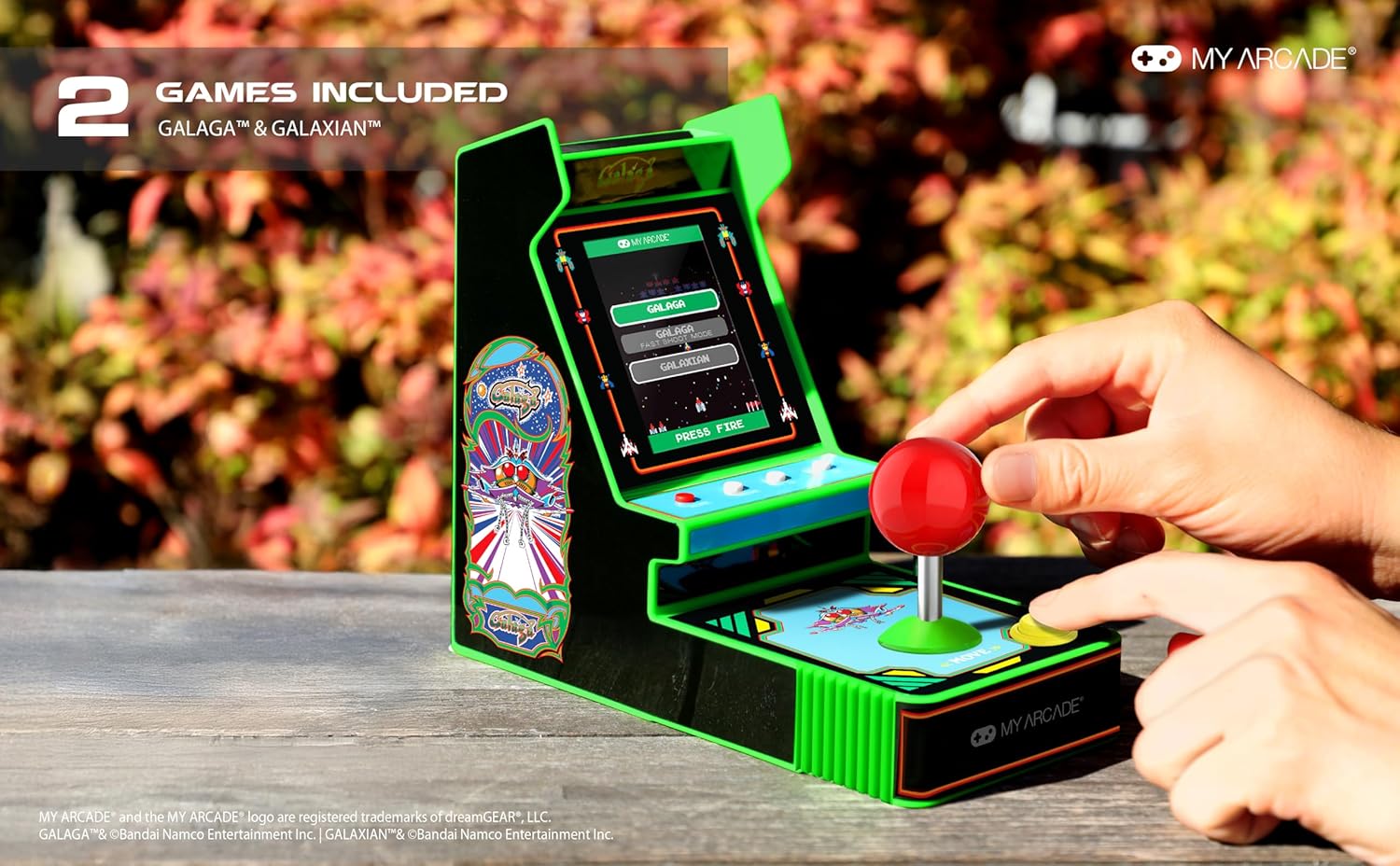 My Arcade NEW Galaga Red Joystick Player: Galaga and Galaxian Portable Console, Retro Games - 3.5" Full Color Display