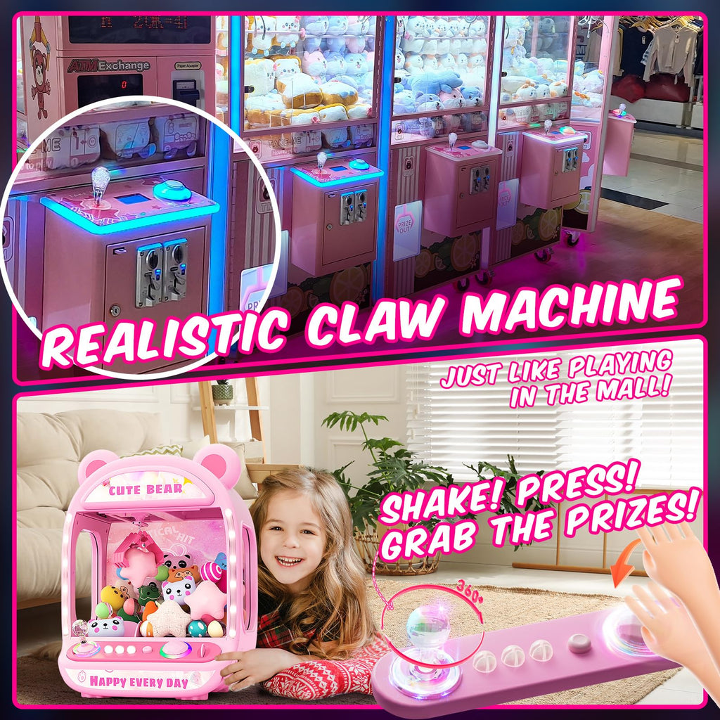 Skirfy Claws Machines for Kids,Unicorns Toys for Girls Age 6+,Mini Vending Machines with Squishyes Fidgets Toys,Candy Dispenser Machines,Claws Game, New Years Birthday Gifts