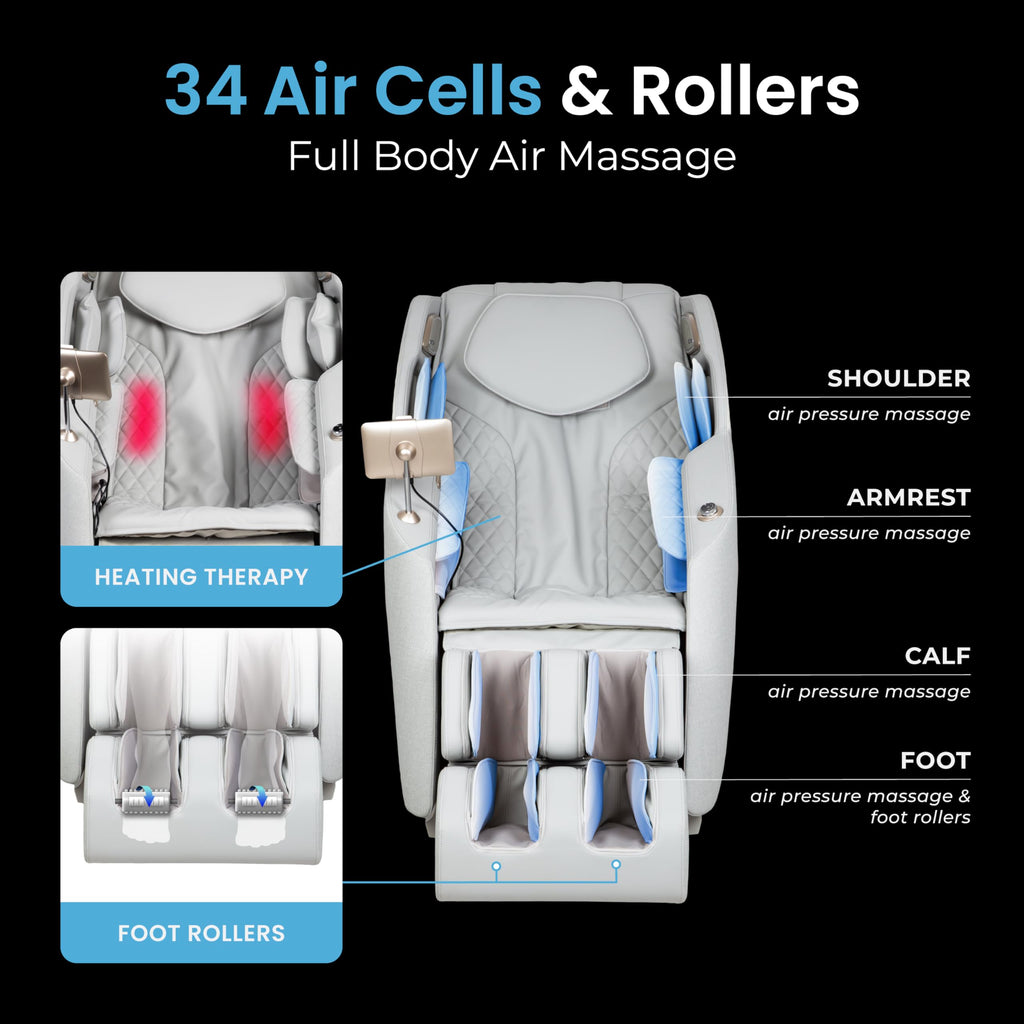 AmaMedic Osaki Haven 4D. Massage Chair Full Body, AI Health Detection, Intelligent Voice Control, Body Scan Technology, SL Track, Zero Gravity Reclining, Professional Massage Chair (Taupe)