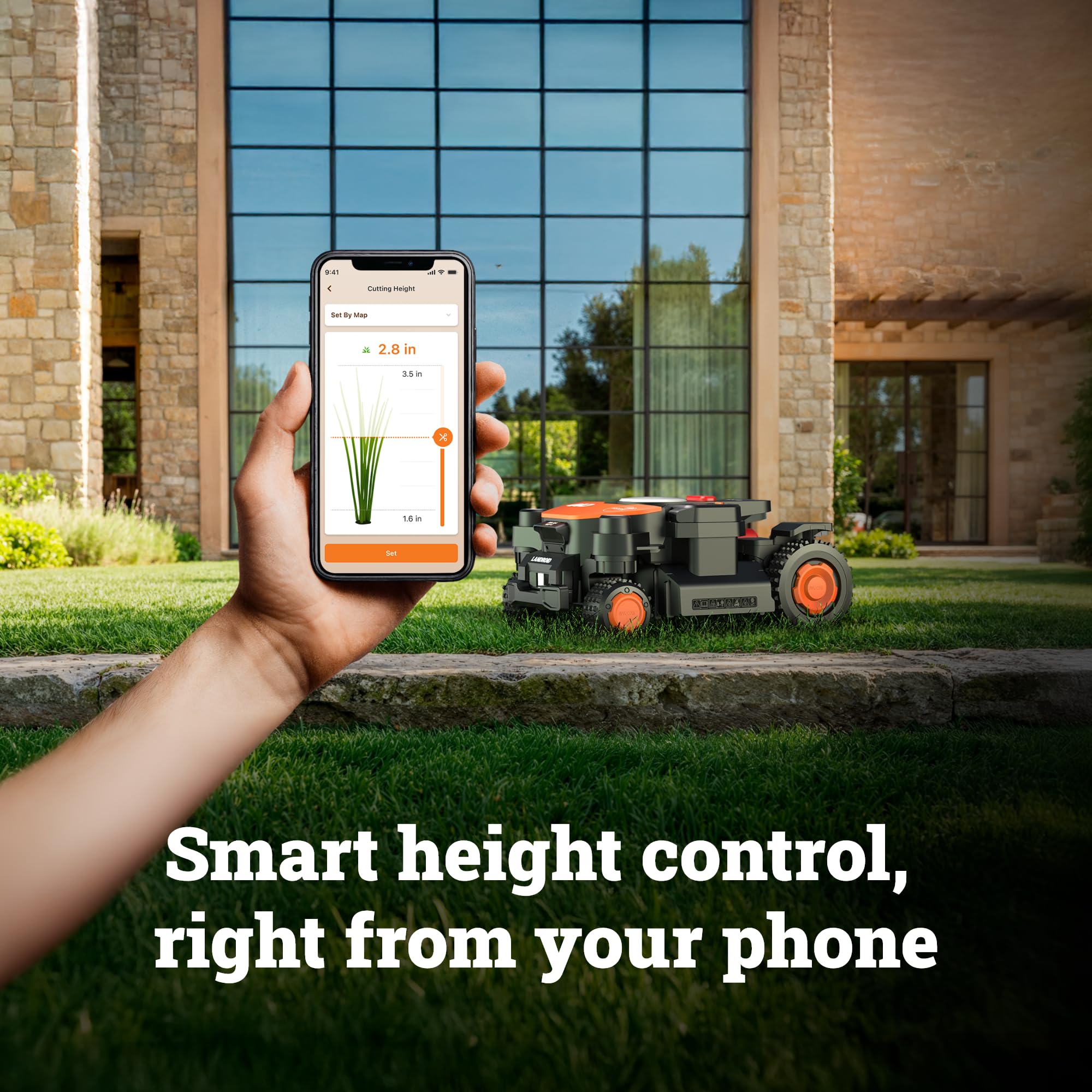 WORX Landroid Vision Cloud Robot Lawn Mower, No Perimeter Wire Robot Mower for 1/4 Acre, AI Obstacle Avoidance and RTK Cloud Navigation, 30% Slope, Auto Mapping, App Control, WR310