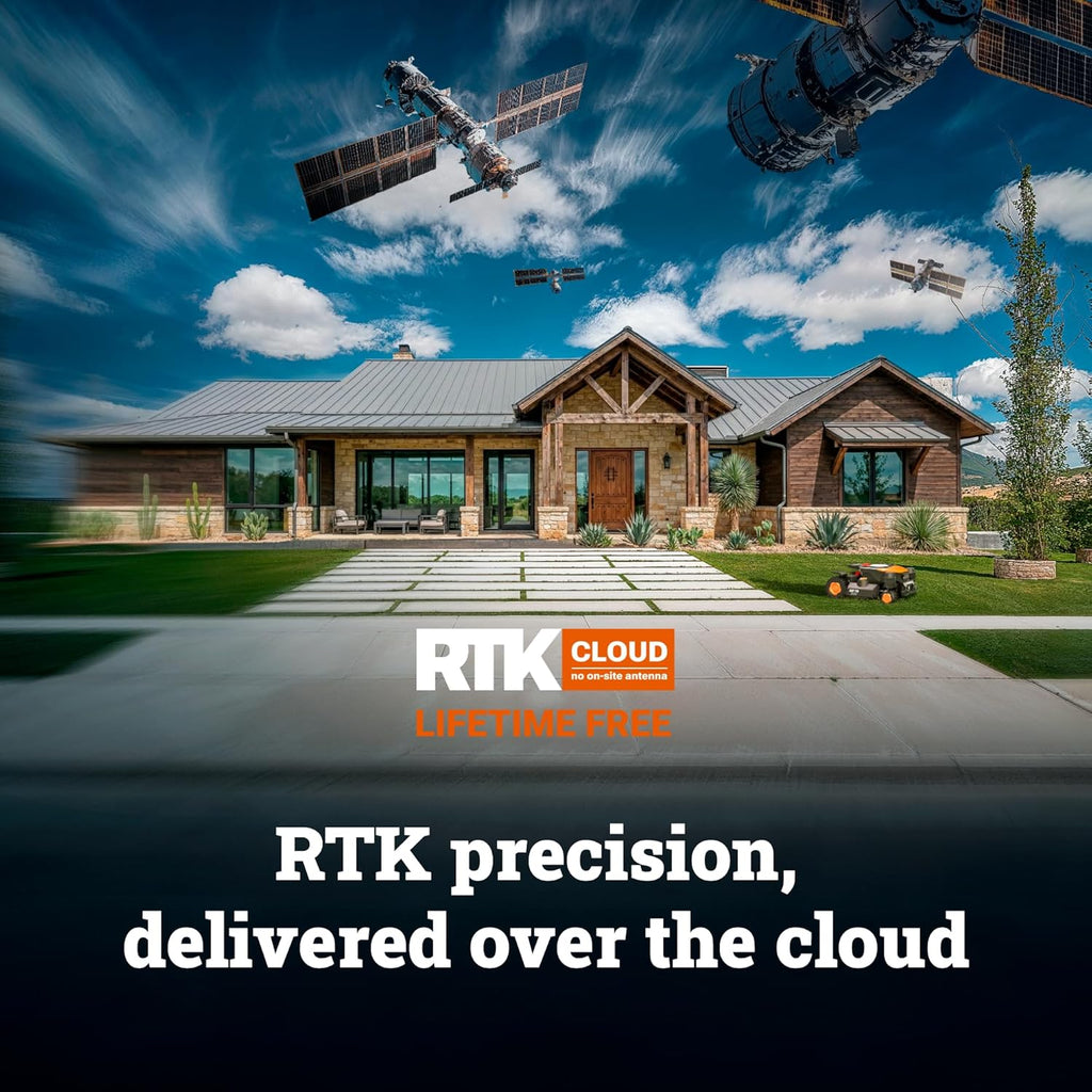 Worx Landroid Vision Cloud 4WD Robot Lawn Mower, No Perimeter Wire Robot Mower for 1 Acre, AI Obstacle Avoidance + RTK Cloud Navigation, 84% Slope, Auto Mapping, App Control, Cut-to-Zero, WR344