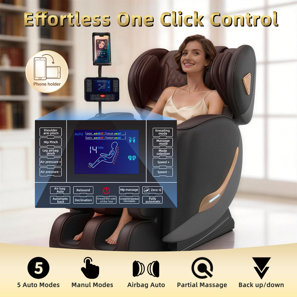 2026 Massage Chair Full Body, Zero Gravity Massage Chair Recliner - Upgraded 10-Point Roller, Heating, Airbags, Foot Roller, Shiatsu Full Body Massage Chairs, Gift for Parent