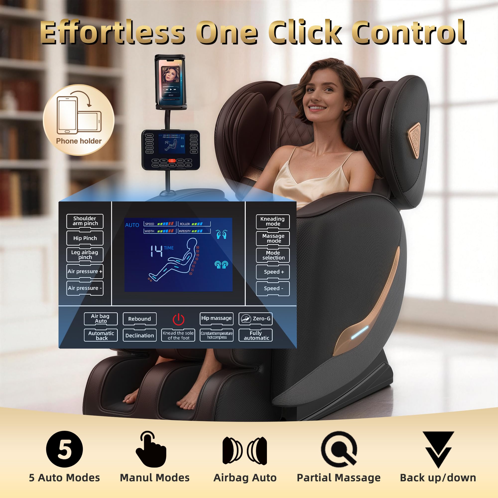 2026 Massage Chair Full Body, Zero Gravity Massage Chair Recliner - Upgraded 10-Point Roller, Heating, Airbags, Foot Roller, Shiatsu Full Body Massage Chairs, Gift for Parent