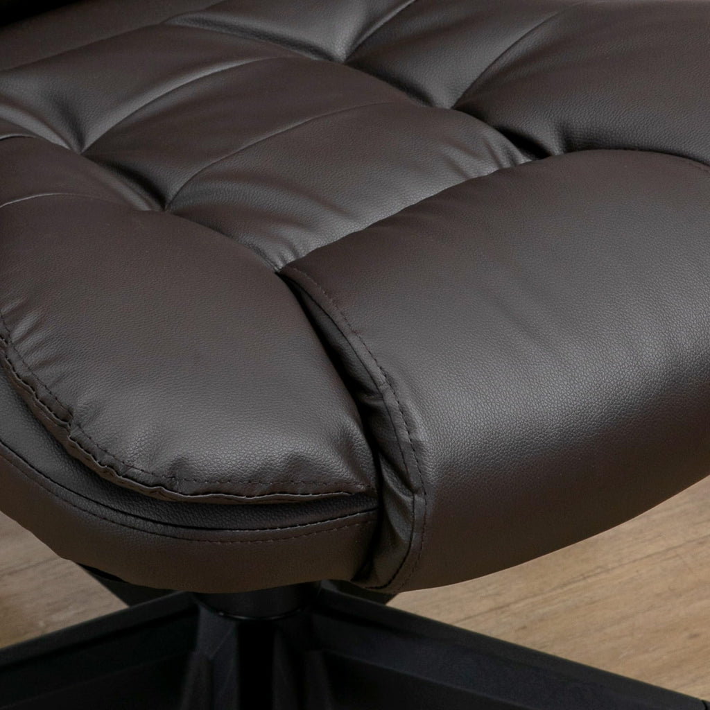 HOMCOM High Back Vibration Massage Office Chair with 6 Vibration Points, Heated Reclining PU Leather Computer Chair with Armrest and Remote, Brown