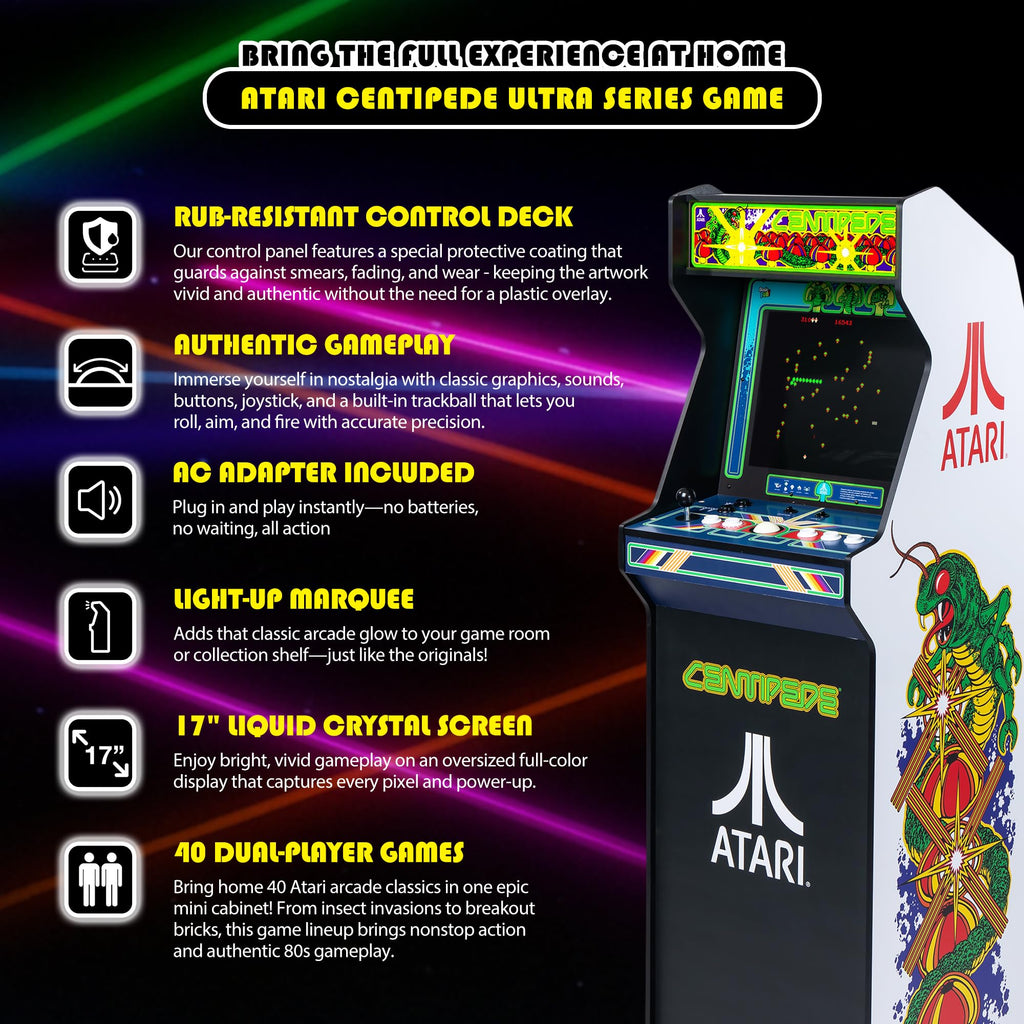 Arcade Classics - WWE Ultra Series Game Machine, 5 Games, 17" Liquid Crystal Screen - Indoor Cabinet, Retro, Gaming Console, Basement Decoration, Man Cave