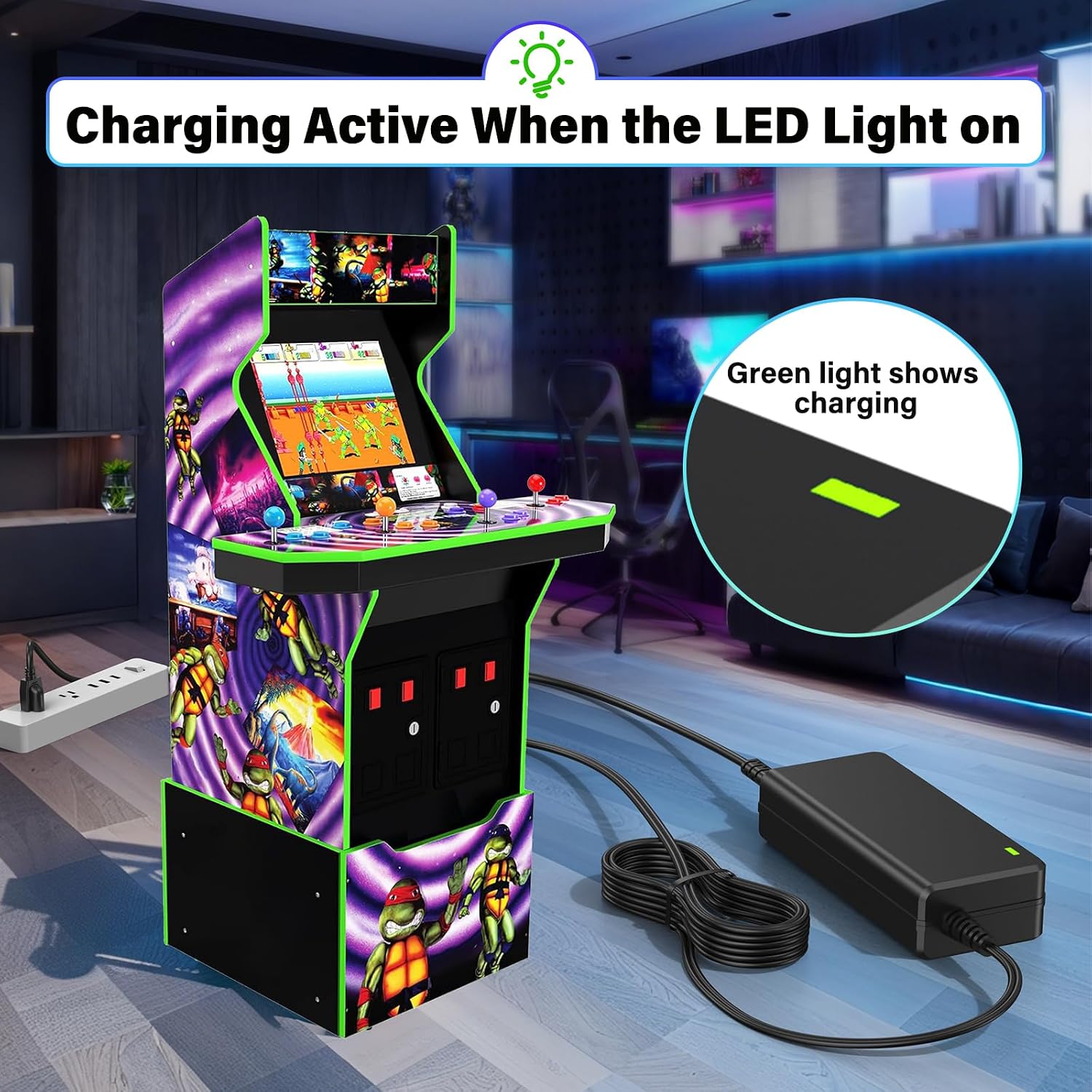 12V Charger for Arcade1up Game Machine, Power Cord AC Adapter for ARCADE1UP Riser Cocktail Table Arcade 1up RYJ0136PAU0 RYJ0136PAU1 RYJ0136PAU2 RYJ0136PAU3 RYJ0136PAU4 RYJ0136PAU5 BIton BI36-120300-U2