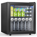 Electactic 50 Cans Beverage Refrigerator Cooler, 1.3 Cu.ft Mini Fridge Countertop Drink Cooler with Glass Door for Beer, Soda,Wine, Adjustable Digital Temperature Control for Home Dorm Bar, Black