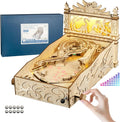 WodGod 3D Wooden Dinosaur Pinball Machine DIY Kit for Adults & Teens - Tabletop Arcade Game with LED Lights & Sound Effects, STEM Building Model, Creative Gift for Ages 14+