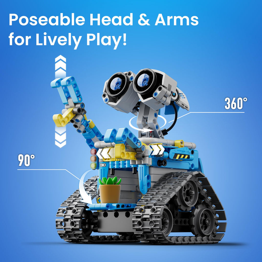 Sillbird Robot Building Kit with Remote Control STEM Gifts for Boys Age 8-13, Coding Robotic Toys for Kids Birthday, Buildable 5in1 Models with 488 Pieces