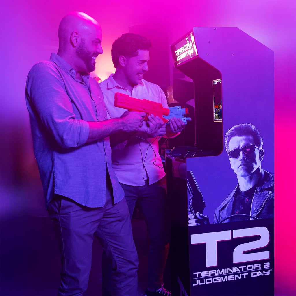 Arcade1Up Terminator 2 Deluxe Arcade Machine with Real-Feel Arcade Guns, 17" BOE Color Monitor, Dual Speakers and Wi-Fi Online Leaderboards, 5' Tall