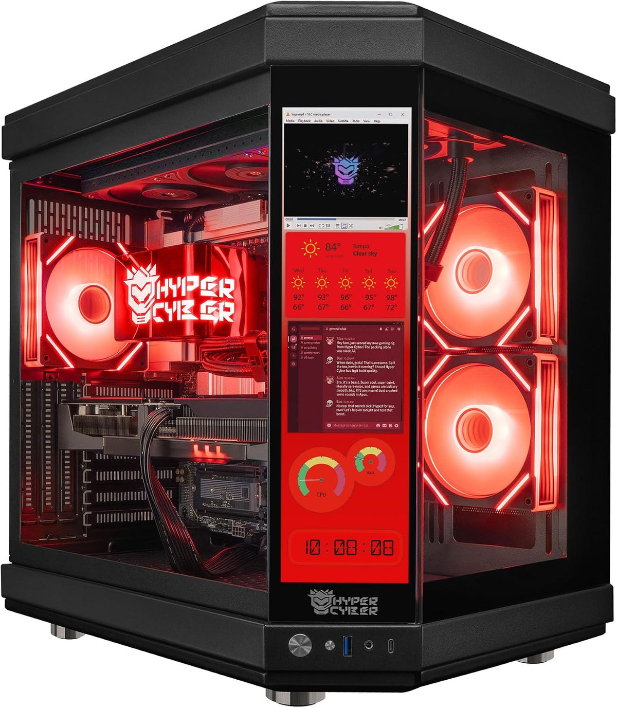 Ultra Black Plus Gaming PC Desktop Computer, Intel Core Ultra 9 285k, GeForce RTX 5080, 64GB DDR5, 4TB SSD, 360 LCD Liquid Cooler, Windows 11 Home, RGB Lighting, Ready to Use