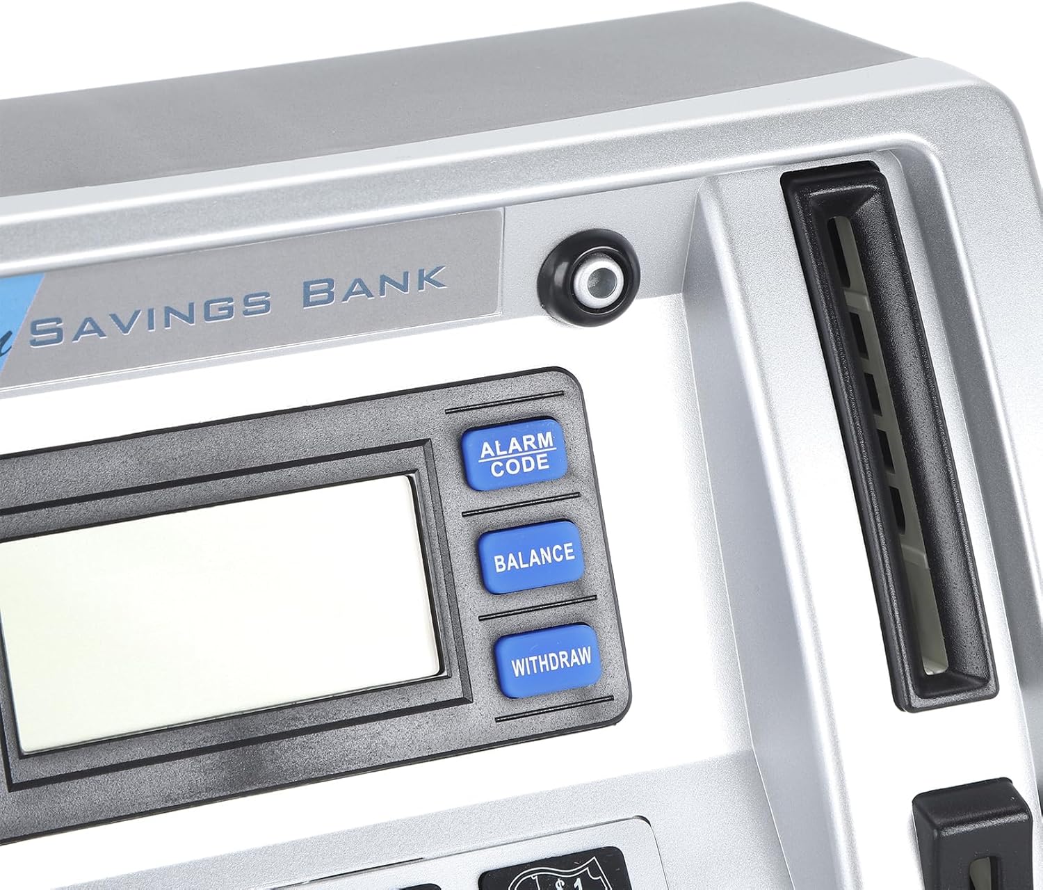 ATM Piggy Bank, Voice Prompt Money Counting Mini ATM Machine for Kids, Note Recognition, Targets Setting Piggy Bank with PIN Code Reset, Password Cash Can