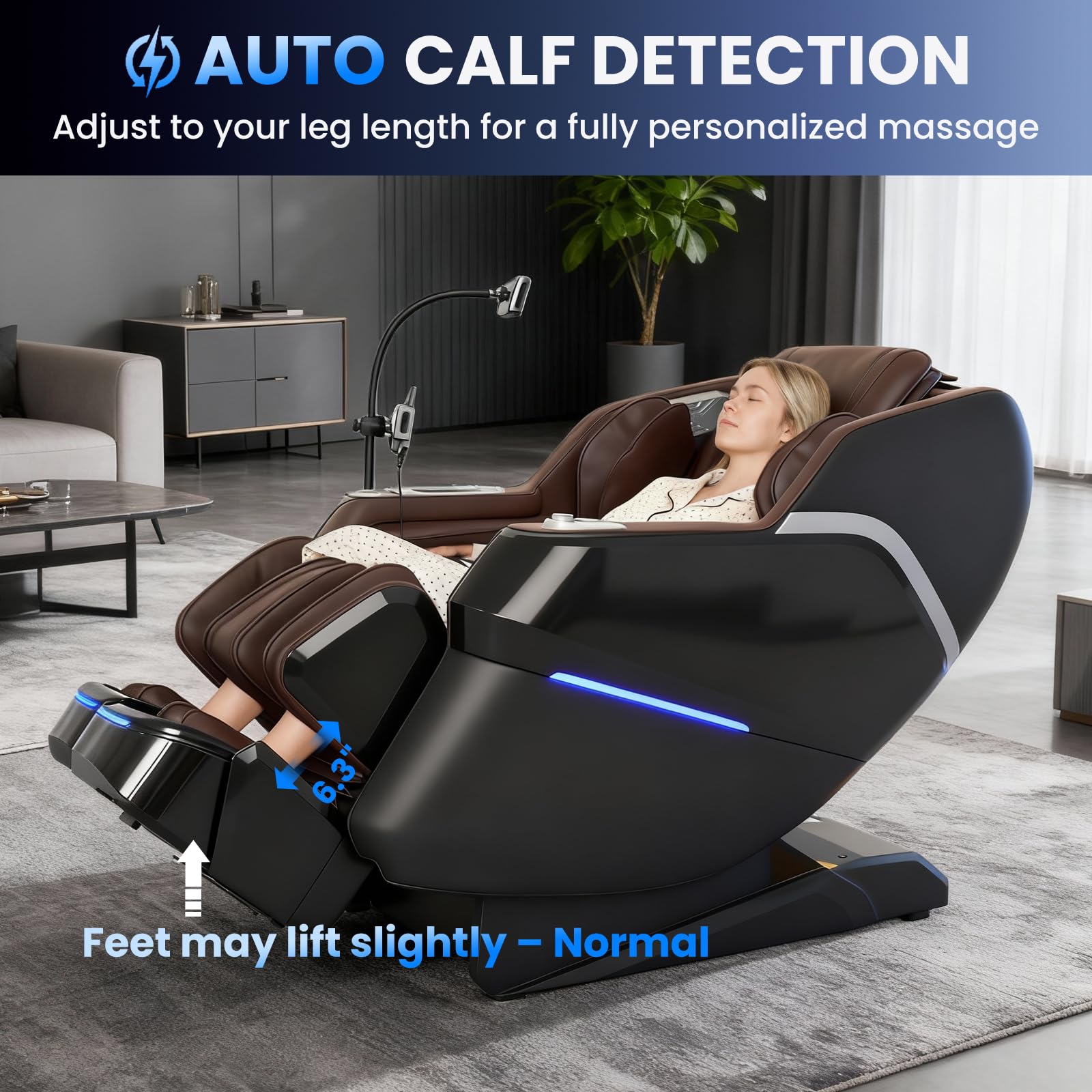 4D Massage Chair Full Body, Unique 2026 Space Walk & Ankle Stretch, Zero Gravity SL-Track Shiatsu Massage Chair Recliner with Electric Calfrest Extension & Foot Rollers, AI Voice, S002 White