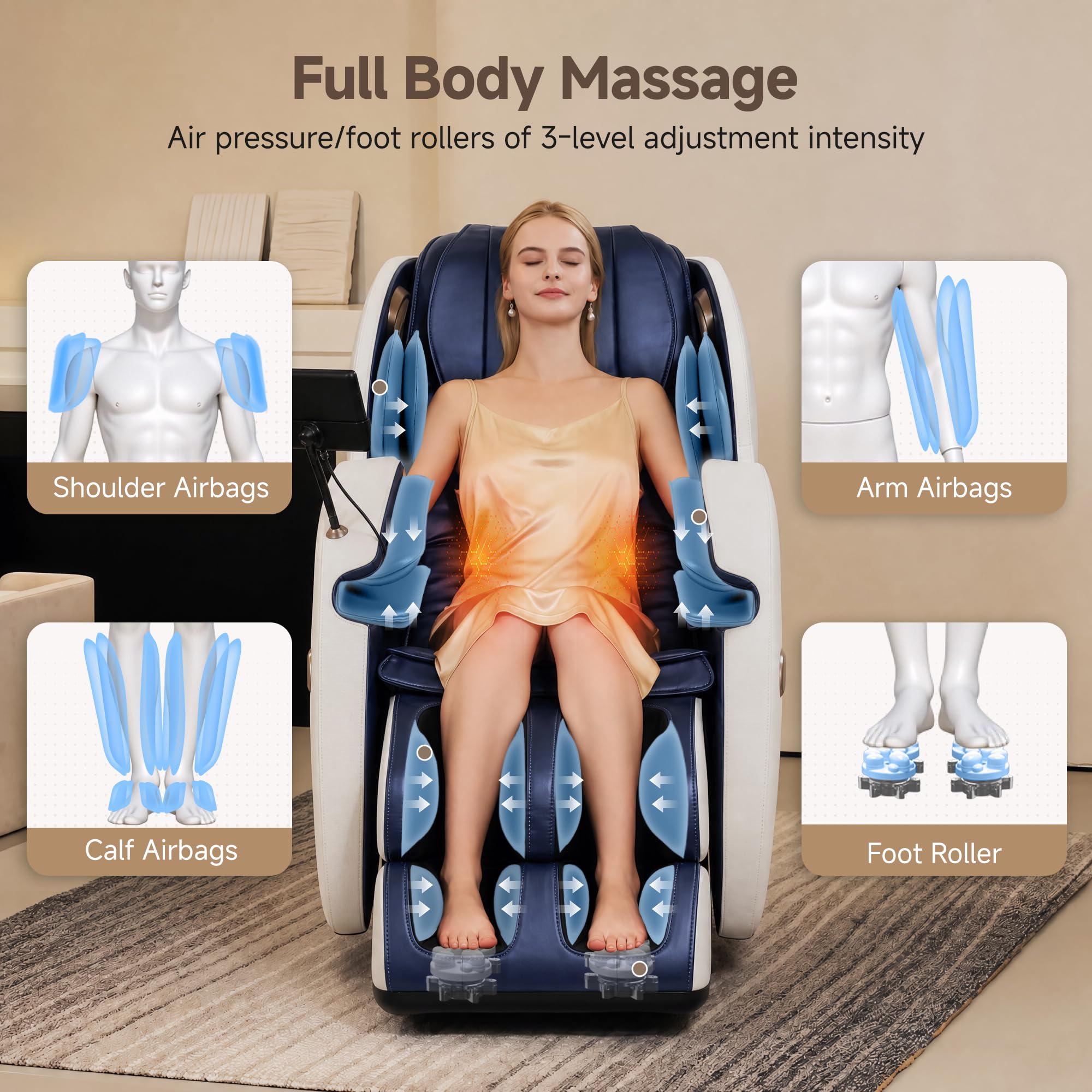 Real Relax 2026 Upgraded 2D SL-Track Massage Chair,Recliner Full Body Zero Gravity with 8 Auto Modes and Upgraded LCD Screen,Added Voice Broadcast,Headrest Cushion,Child Lock and Pause Button,Black
