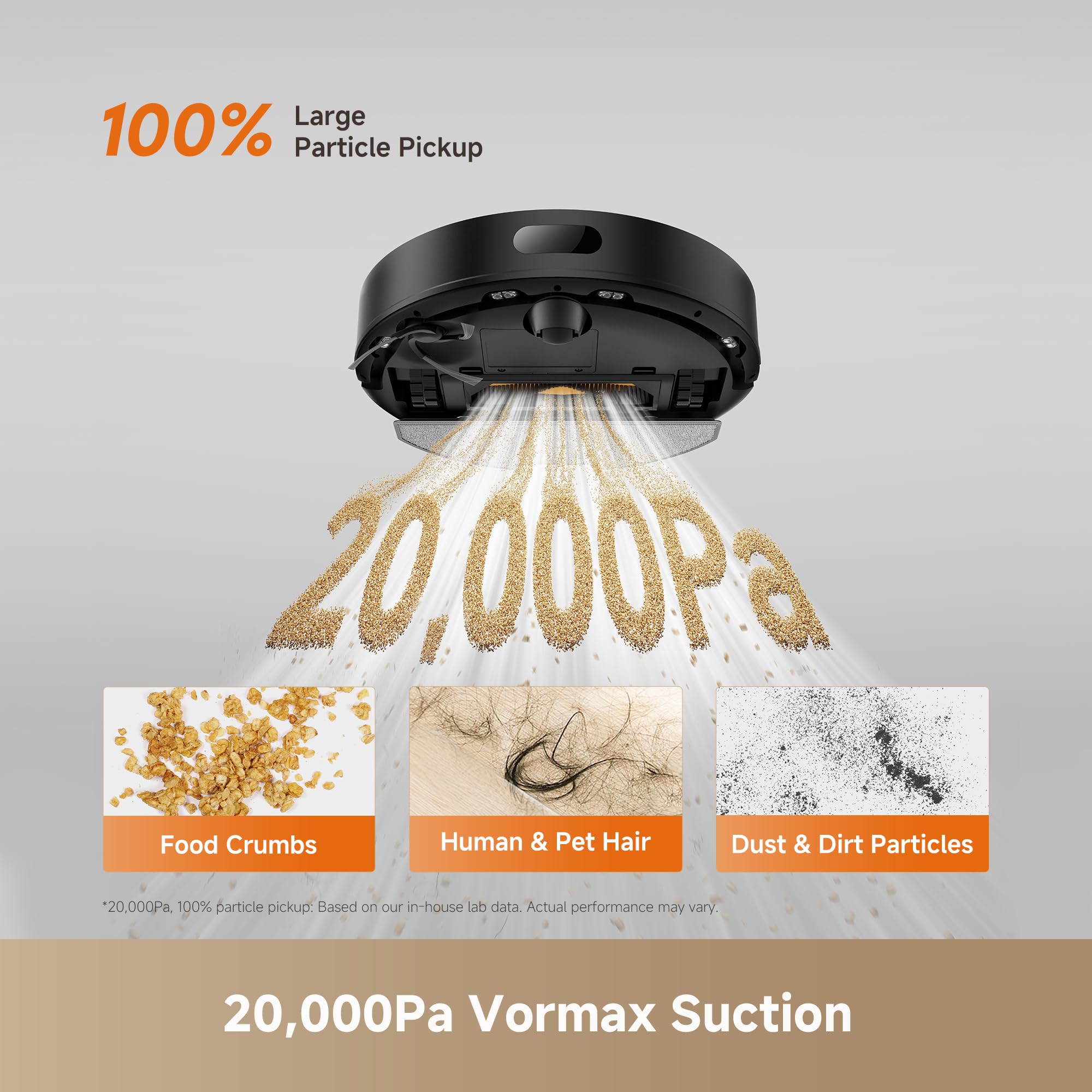 DREAME D20 Air Plus Robot Vac and Mop Combo with 20,000Pa Suction, Anti-Tangling Tech, Auto-Emptying Dock, Deep Carpet Cleaning and Smart Navigation White