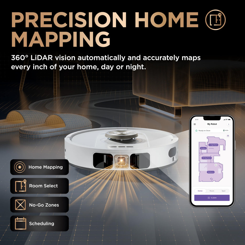 Shark Matrix Clean | Robot Vacuum Cleaner with Powerful Suction for Pet Hair, Rugs, Carpets & Hard Floors | Self-Empty Base | 60-Day Capacity | Voice Control | LiDAR Navigation | Cool Grey | AV2511AE