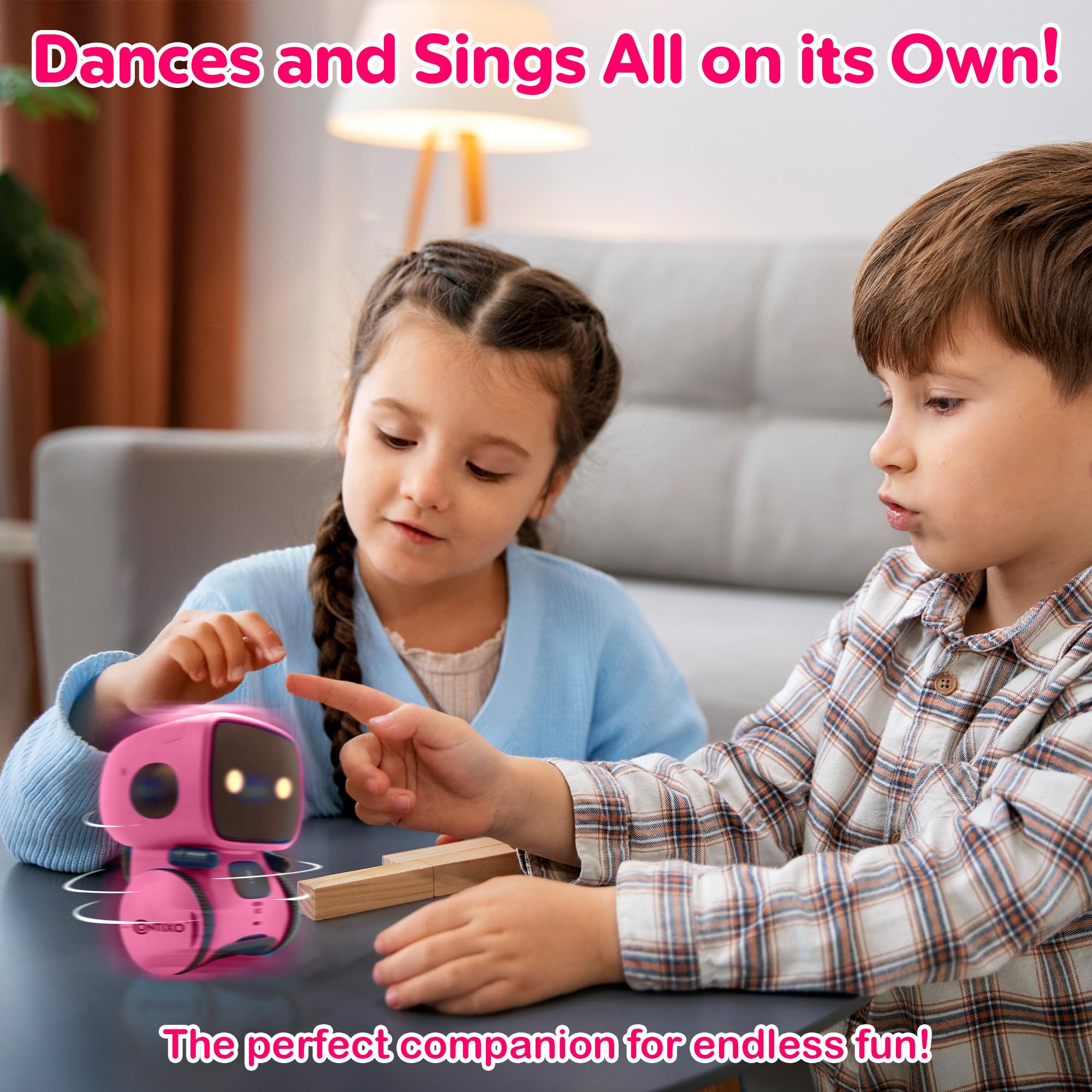 Contixo R1 Kids Robot Toy, Blue Interactive Smart Robots with Voice Control Talking Dancing Learning Touch Sensor Compact Educational Portable Toy for Boys Girls Toddlers 3-8 Years Old Birthday Gifts