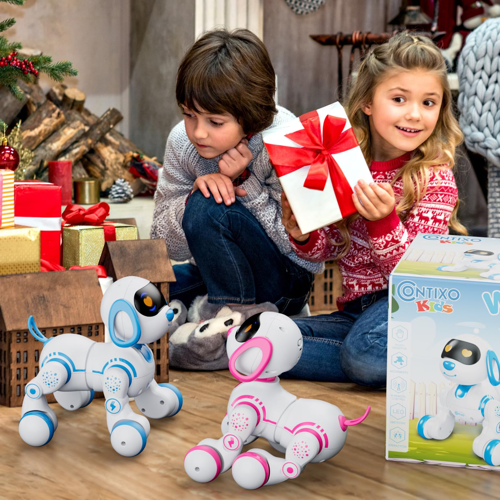 Contixo R3 Robot Dog Kids Toy - Remote Control Robots Interactive Smart Dancing Toy for Kids Boys Girls Toddler Age 3-12 Year Old Robotic Pet Birthday Gifts for Children Blue